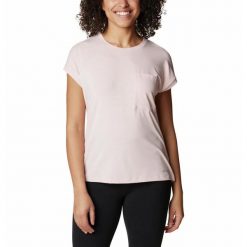 Koszulka Turystyczna Damska Columbia Boundless Trek Short Sleeve T-Shirt. Czerwone bluzki damskie Columbia, s, bez wzorów, sportowe, bez kołnierzyka, bez ramiączek. Za 127.99 zł.