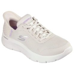 Damskie GO WALK FLEX GRAND ENTRY Slip-On Biały. Białe trampki i tenisówki damskie Skechers, bez wzorów, z materiału. Za 289.00 zł.