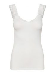 Vero Moda Top "Rosa" w kolorze białym rozmiar: M. Białe topy damskie Vero Moda, m, bez wzorów, z koronki, bez kołnierzyka. Za 52.79 zł.