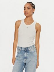 Calvin Klein Top Graphic K20K208065 Biały Slim Fit. Białe topy damskie CALVIN KLEIN, m, bez wzorów, z bawełny, bez kołnierzyka. Za 139.99 zł.