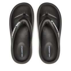 Japonki KARL LAGERFELD. Czarne klapki damskie Karl Lagerfeld, bez wzorów, bez obcasa. Za 249.99 zł.