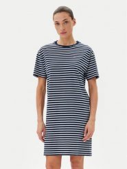 Tommy Hilfiger Sukienka codzienna UW0UW05937 Granatowy Regular Fit. Niebieskie sukienki damskie Tommy Hilfiger, na co dzień, xl, bez wzorów, z bawełny, bez kołnierzyka, bez ramiączek, proste. Za 219.99 zł.