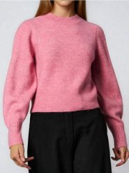 Sweter basic - różowy. Czerwone swetry klasyczne damskie Sinsay, l, bez kołnierzyka. Za 59.99 zł.