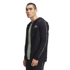 Bluza męska Under Armour Icon Fleece FZ. Czarne bluzy bez kaptura męskie Under Armour, bez wzorów, sportowe, bez kołnierzyka, bez ramiączek. Za 229.99 zł.