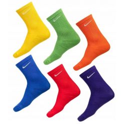 Skarpety Nike Everyday Cushioned 6 par kolorowe. Brązowe skarpetki damskie Nike, bez wzorów. Za 106.00 zł.