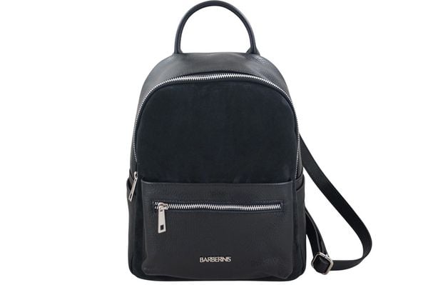 Plecak casual skórzany z zamszem - Czarny. Czarne plecaki męskie Barberinis, bez wzorów, z jeansu. Za 289.99 zł.