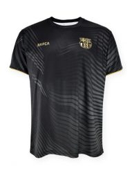 Barça 2025-26 treningowa koszulka - czarno-złota. Czarne t-shirty damskie FC Barcelona, m, z materiału, bez ramiączek, na fitness i siłownię. Za 173.67 zł.