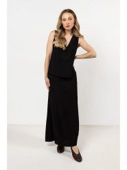 Awama Sukienka w kolorze czarnym rozmiar: M. Czarne sukienki damskie Awama, na co dzień, m, bez wzorów, bez kołnierzyka, bez ramiączek, maxi, proste. Za 119.99 zł.