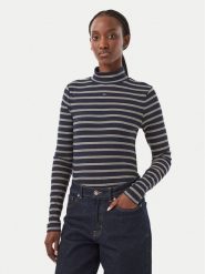 Tommy Jeans Bluzka Essential DW0DW19830 Granatowy Slim Fit. Niebieskie bluzki damskie Tommy Jeans, l, bez wzorów, z bawełny, bez kołnierzyka, bez ramiączek. Za 209.99 zł.