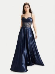 Hey Kyla Sukienka wieczorowa 5AG019HK Granatowy Slim Fit. Niebieskie sukienki damskie Hey Kyla, bez wzorów, z syntetyku, wizytowe, bez kołnierzyka, bez ramiączek. Za 759.99 zł.