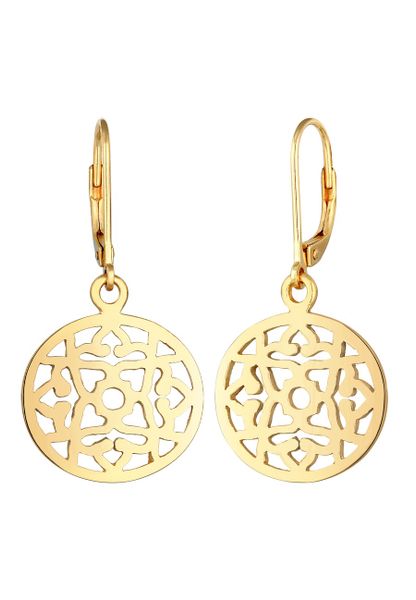Elli Kolczyki damskie Ornament Orientalny Okrągły w srebrze próby 925 Sterling Silver 1 ct Damski. Szare kolczyki damskie Elli, srebrne. Za 211.64 zł.