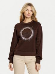 Guess Bluza W5RQ05 K7EX1 Brązowy Regular Fit. Brązowe bluzy bez kaptura damskie Guess, m, z bawełny. Za 229.99 zł.