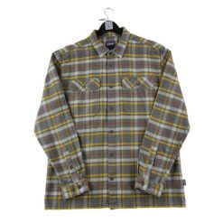 Second life - Męska koszula w kratę w kolorze szarym - Jak nowy. Szare koszule męskie Patagonia, m, bez wzorów, bez kołnierzyka, bez ramiączek. Za 230.00 zł.