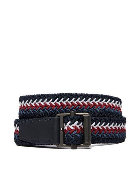 Tommy Hilfiger Pasek Roller Buckle Webbing 3.5 Belt AM0AM14187 Granatowy. Niebieskie paski męskie Tommy Hilfiger, bez wzorów, z materiału. Za 209.99 zł.