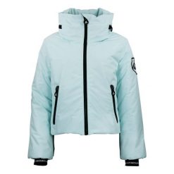 Kurtka damska Peak Mountain Ally. Niebieskie kurtki damskie Peak Mountain, bez wzorów, bez kaptura, narciarskie. W wyprzedaży za 488.50 zł.