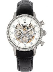 Empress Zegarek automatyczny "Beatrice" w kolorze srebrno-czarnym rozmiar: onesize. Czarne, analogowe zegarki damskie Empress, ze stali. Za 543.99 zł.