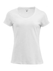 Clique Derby-T Women koszulka z bawełny slub, modern fit. Białe t-shirty damskie CLIQUE, s, bez wzorów, z bawełny, bez kołnierzyka. Za 112.69 zł.