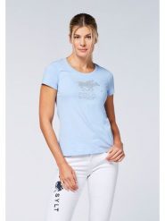 Polo Sylt Koszulka w kolorze błękitnym rozmiar: XL. Niebieskie bluzki damskie Polo Sylt, xl, bez wzorów, z bawełny, bez kołnierzyka, bez ramiączek. Za 162.49 zł.