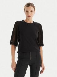 TWINSET Bluzka 252TT2310 Czarny Regular Fit. Czarne bluzki damskie Twinset, m, bez wzorów, z bawełny, bez ramiączek. Za 529.99 zł.