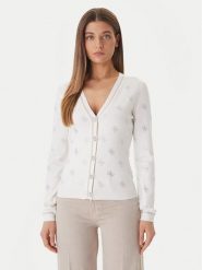 Guess Kardigan W6GR18 Z0605 Biały Regular Fit. Białe kardigany damskie Guess, xl, z aplikacjami, z wiskozy. Za 669.99 zł.