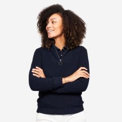 Sweter do golfa damski Inesis MW500 wiatroszczelny. Niebieskie golfy damskie INESIS, l, bez wzorów, z bawełny, bez ramiączek. Za 159.99 zł.