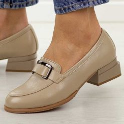 Beżowe półbuty damskie, mokasyny M.Daszyński Sa267-2. Brązowe mokasyny damskie M.Daszyński, ze skóry. Za 199.00 zł.