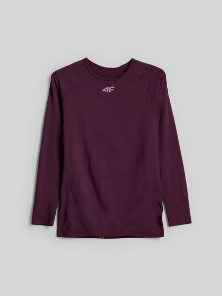 4F Bielizna termoaktywna bezszwowa (góra) damska - burgundowa XL/XXL. Czerwona bielizna termoaktywna damska 4f, xl, bez wzorów, z materiału. Za 149.99 zł.