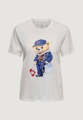 Koszulka crop top Kobieta ONLY Onlmaeve Life S/S Reg Tee Cs Jrs. Białe t-shirty damskie Only, l, bez wzorów, z bawełny, bez kołnierzyka. Za 145.40 zł.