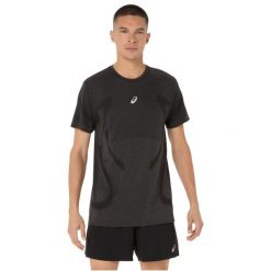 T-shirt sportowy z krótkim rękawem męski Road Seamless SS Top. Czarne t-shirty męskie Asics, m, bez wzorów, z materiału, bez kołnierzyka. Za 199.99 zł.