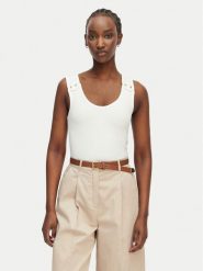 Tommy Hilfiger Top WW0WW52112 Biały Slim Fit. Białe topy damskie Tommy Hilfiger, xs, bez wzorów, z wiskozy, bez ramiączek. Za 249.99 zł.