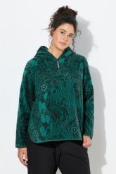 Damskie Polarowa bluza z kapturem krótka wzór kwiatowy/w panterkę kaptur. Zielone bluzy z kapturem damskie Ulla Popken, plus size, z materiału. Za 239.99 zł.