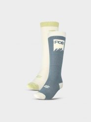 4F Skarpety snowboardowe (2-pack) damskie - multikolor 35-38. Brązowe skarpetki damskie 4f, bez wzorów, z elastanu. W wyprzedaży za 79.99 zł.