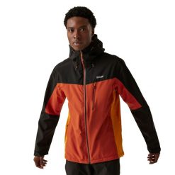 Męska Kurtka Przeciwdeszczowa Z Kapturem Birchdale. Czarne kurtki męskie Regatta, l, bez wzorów, z materiału, z kapturem. Za 149.99 zł.