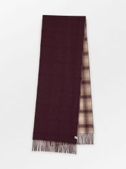 Becksöndergaard Wełniany szal w kolorze bordowo-beżowym - 220 x 37 cm rozmiar: onesize. Czerwone szaliki i kominy damskie Becksöndergaard, bez wzorów, z materiału. Za 217.99 zł.