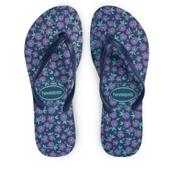 Japonki Havaianas. Niebieskie klapki damskie Havaianas, bez wzorów, bez obcasa. Za 59.99 zł.
