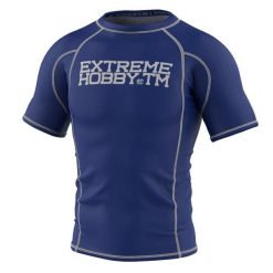 Koszulka Męska Rashguard MMA na Siłownię EXTREME HOBBY TRACE. Niebieskie bielizna termoaktywna męska EXTREME HOBBY, l, bez wzorów, z bawełny. Za 189.00 zł.