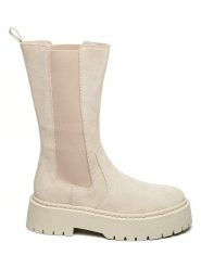 Steve Madden Skórzane sztyblety w kolorze beżowym rozmiar: 39. Brązowe botki damskie Steve Madden, sportowe, bez obcasa, bez zapięcia. Za 352.43 zł.