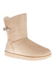 ISLAND BOOT Botki zimowe "Emmy" w kolorze beżowym rozmiar: 36. Brązowe botki damskie Island Boot, na zimę, z materiału, bez obcasa, bez zapięcia. Za 118.56 zł.