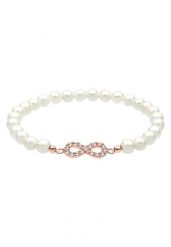 Elli Damski elegancki symbol nieskończoności z perłami i kryształami w srebrze 925 Sterling Silver Bransoletki 1 ct. Szare bransoletki damskie Elli, srebrne. Za 249.89 zł.