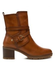 Pikolinos Botki W7H-8507 Brązowy. Brązowe botki damskie Pikolinos, ze skóry, bez obcasa, na słupku, bez zapięcia. Za 719.99 zł.