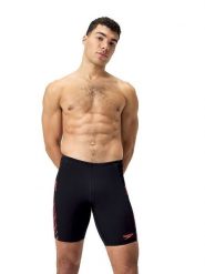 Speedo Kąpielówki "Eco+ Tech" w kolorze czarno-czerwono-szarym rozmiar: 8. Czarne kąpielówki męskie Speedo, bez wzorów, z materiału. Za 124.95 zł.