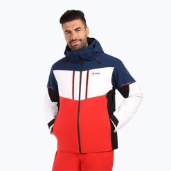 Kurtka narciarska męska Kilpi Tonnsi. Czerwone kurtki męskie Kilpi, l, bez wzorów, z materiału, bez kaptura, narciarskie. Za 669.99 zł.