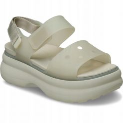 Sandały dla Kobiet Crocs Soho Frosted Y-Strap Sandal. Brązowe sandały damskie Crocs, bez wzorów, z materiału, bez obcasa, na platformie. Za 199.90 zł.