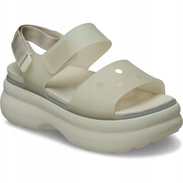 Sandały dla Kobiet Crocs Soho Frosted Y-Strap Sandal. Brązowe sandały damskie Crocs, bez wzorów, z materiału, bez obcasa, na platformie. Za 199.90 zł.