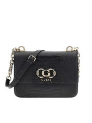Guess Torebka w kolorze czarnym - 22 x 13 x 7 cm rozmiar: onesize. Czarne torebki klasyczne damskie Guess, z aplikacjami, z materiału, bez dodatków. Za 478.62 zł.