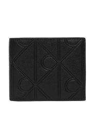 Calvin Klein Portfel Xl Emblem Aop Emboss Ew Billfold LV04D1177G Czarny. Czarne portfele męskie CALVIN KLEIN, bez wzorów, ze skóry. Za 289.99 zł.