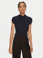 TWINSET Bluzka 242TP3110 Granatowy Slim Fit. Niebieskie bluzki damskie Twinset, l, bez wzorów, z wiskozy, bez ramiączek. Za 339.99 zł.