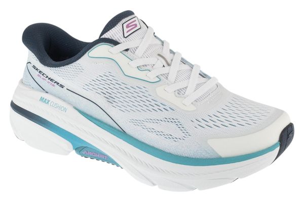 Buty sportowe damskie, Slip-Ins: Max Cushioning Arch Fit 2.0 - Azusah. Białe buty sportowe na co dzień damskie Skechers, bez wzorów, z materiału, trekkingowe. Za 499.99 zł.