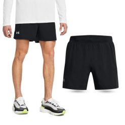 Spodenki fitness męskie UNDER ARMOUR Launch 5" Shorts Szorty. Czarne szorty sportowe męskie Under Armour, m, do biegania. Za 108.34 zł.