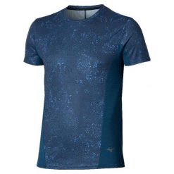 Koszulka Mizuno Dryaerofl Graphic. Niebieskie t-shirty sportowe męskie Mizuno, m, z materiału, bez ramiączek, do biegania. Za 229.99 zł.